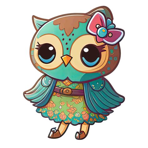 Cute Stickers Owls Ai Generative 23952723 Png