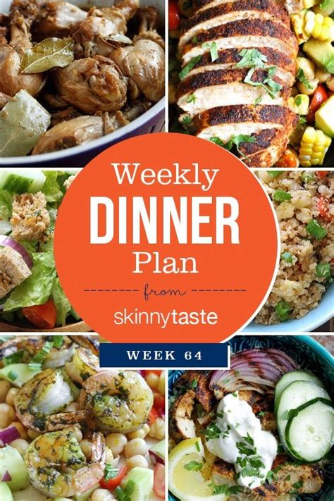 Skinnytaste Dinner Plan Week 64 Healthy Meal Plans Meal Planning