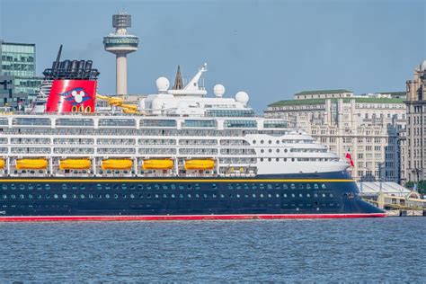 View Of The Disney Magic Cruise Ship On A Rare Visit To The Uk