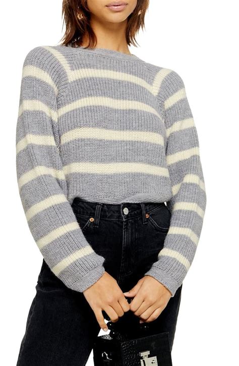 Topshop Stripe Crop Sweater Nordstrom