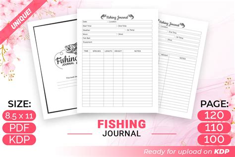 Fishing Journal Fish Record Kdp Interior Graphic By Designdraft
