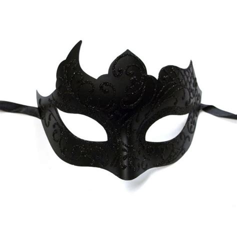 Black Venetian Mask Masquerade Mardi Gras Unique Style Men Adult Unisex