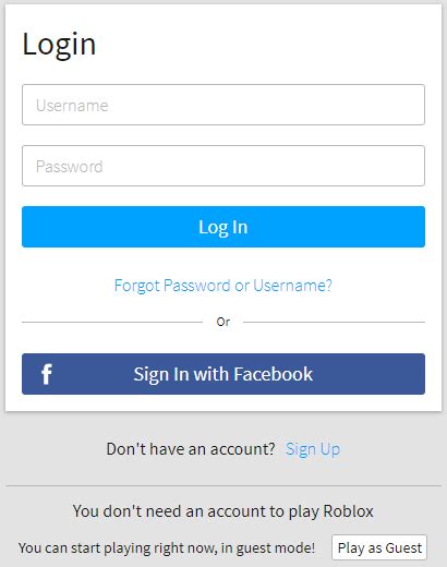 Roblox Login Sign Up Games