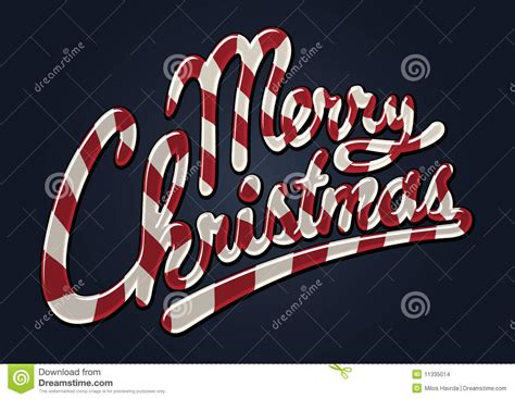 Merry Christmas Candy Cane Stock Vector Illustration Of Headline