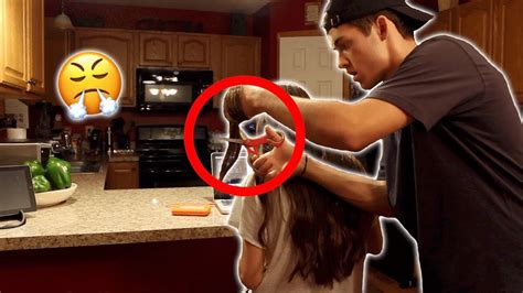 Cutting Girlfriend S Hair Prank Youtube