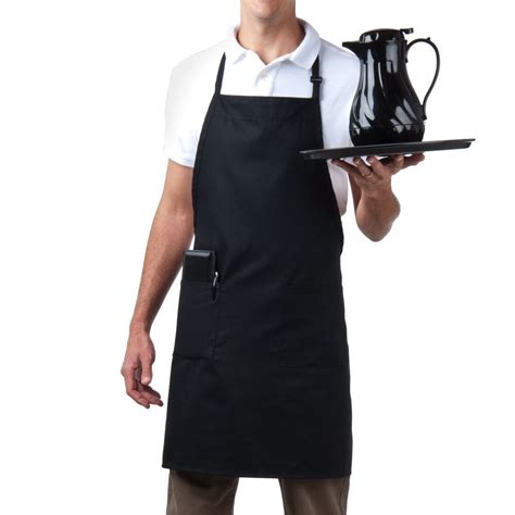 Mhf Aprons Adjustable Neck Bib Cooking Apron With Pocket Poly Spun