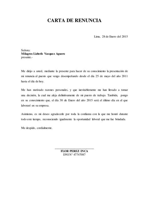 Carta De Renuncia