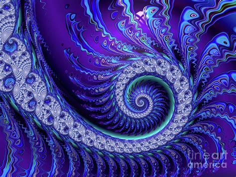 Spiral Digital Art Attractive Indigo Spiral By Elisabeth Lucas