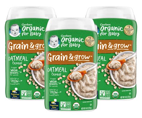 Buy Gerber For Baby 1st Foods Grain And Grow Cereal Oatmeal Cereal Made