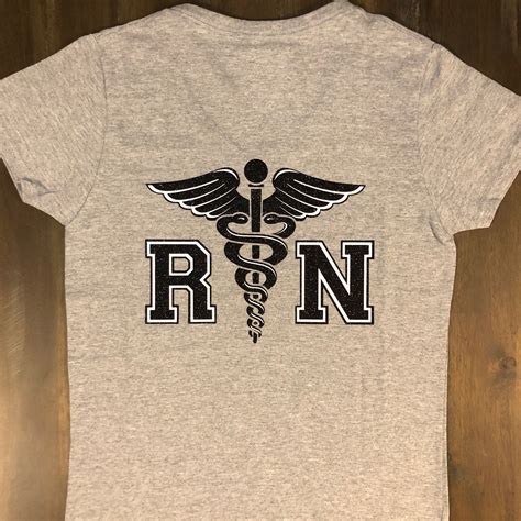 Rn T Shirt Caduceus Shirt Caduceus Rn Shirt Nurse Shirts Etsy