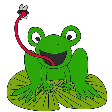 Frog On Lily Pad Cartoon Clipart Best