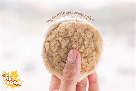 This vegan oatmeal cream pies recipe is: Vegan Oatmeal Cream Pies - The Viet Vegan