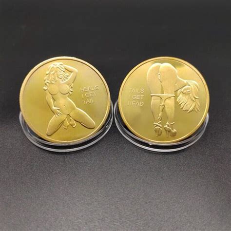 10pc heads i get tail tails i get head sexy girl flipping coin gold plate case ebay