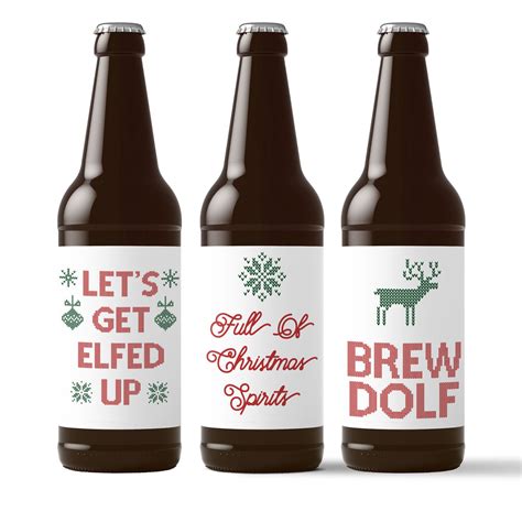 Funny Beer Lover Christmas Labels 6 Pack Ipa Reinbeers Brewdolf