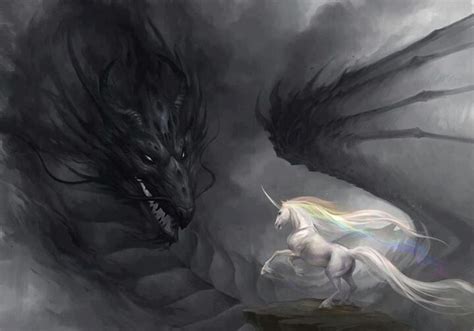 Unicorn And Dragon Unicorn Fantasy Fantasy Artwork Unicorn Wallpaper