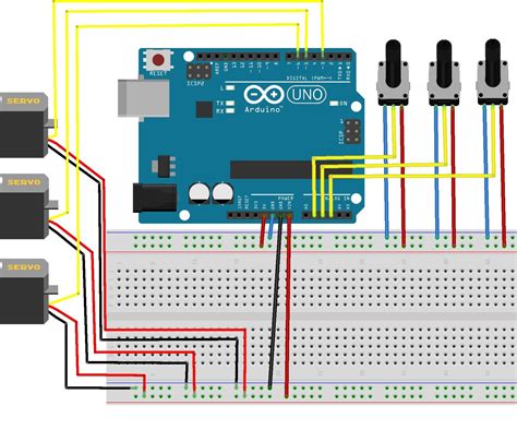 Arduino Declaring Multiple Servos And Pots With For Loops 3 Steps