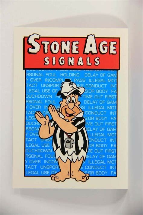 The Flintstones Nfl 1993 Trading Card 95 Stone Age Signals Intentional