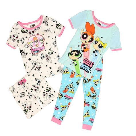 Powerpuff Girls 4 Piece Cottom Pajama Set Size 4t