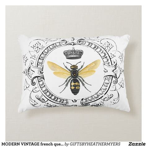 Modern Vintage French Queen Bee Decorative Pillow Zazzle French