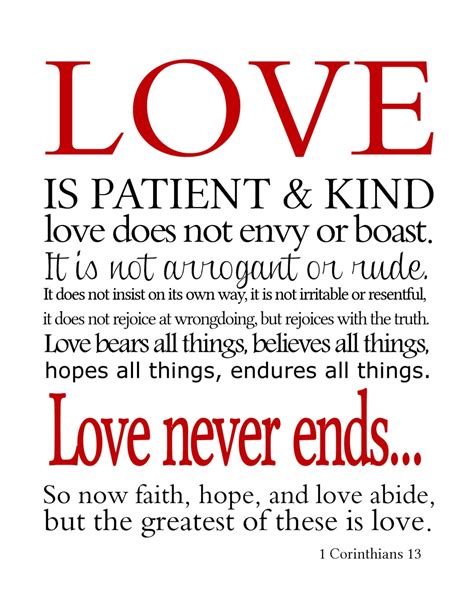 Love Is Patient And Kind 1 Corinthians 13 Print Digital Download