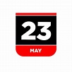 23 de mayo icono de vector de calendario 23 de mayo tipografía | Vector ...