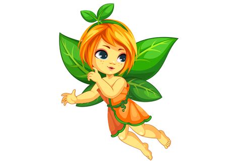 Cute Little Orange Fairy Flying 534200 Vector Art At Vecteezy