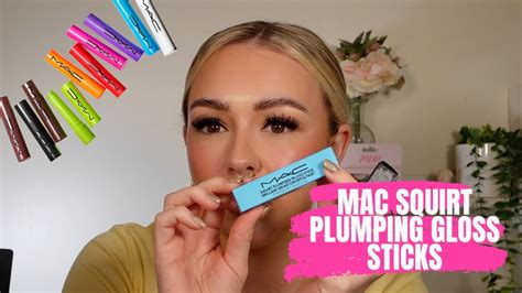 Testing Mac Squirt Plumping Glosses First Impressions Shades Lower Cut Nova And Jet Youtube