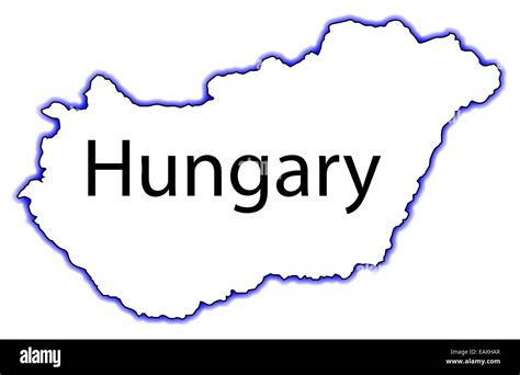 Outline Map Of Hungary Over A White Background Stock Photo Alamy