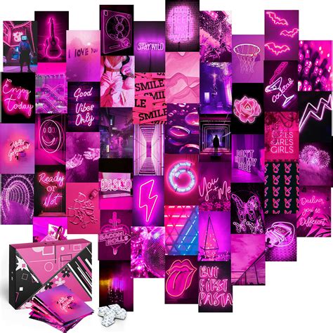 buy koll decor pink wall collage kit 50 set 4 x6 prints aesthetic wall images neon posters