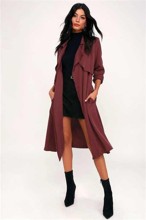 Happily Weather After Plum Purple Trench Coat Purple Trench Coat