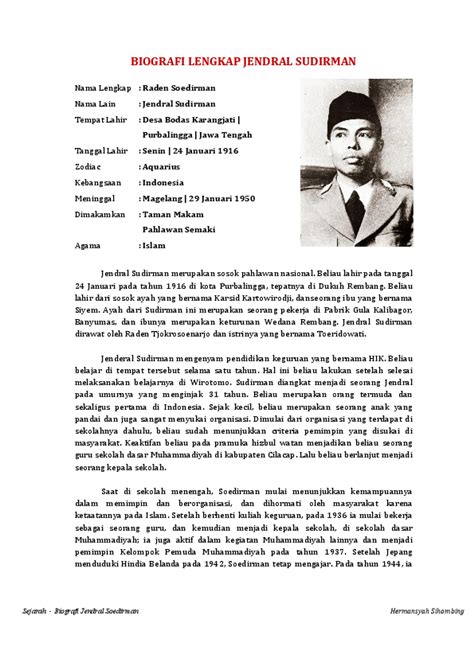 Biografi Jendral Sudirman Singkat Ilustrasi