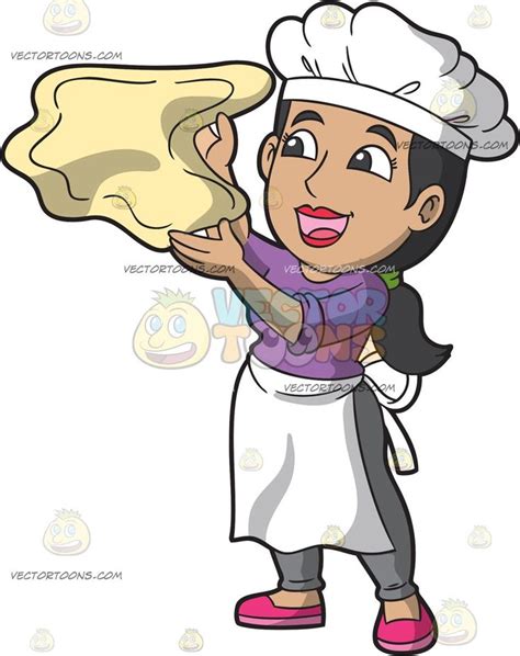 A Female Pizza Maker Tossing A Piece Of Dough Purple Sweatshirt Grey