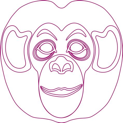 Download Monkey Face Mask To Colour Png Clipart Png Download Pikpng