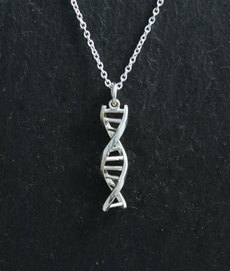 Dna Pendant T For Science Solid Sterling Silver Ready To Etsy