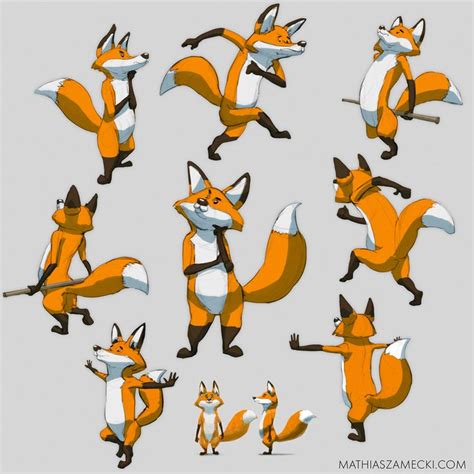 Character Design Explorations On Behance Cartoon Fox Drawing