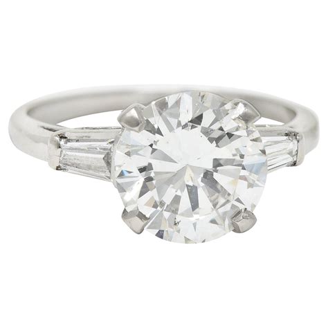 115 Carat Round Brilliant Cut Diamond Sapphire Platinum Engagement