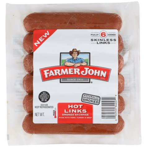 Farmer John Hot Links Smoked Sausage 6 Ct 14 Oz Marianos