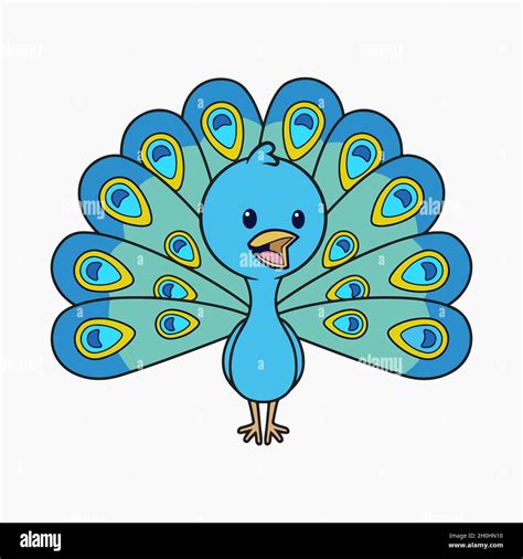 Cute Baby Peacock Vector Illustration Cartoon Stock Vector Image Art