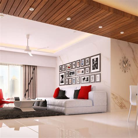 Ceiling Designs For Living Room With Wood Shelly Lighting
