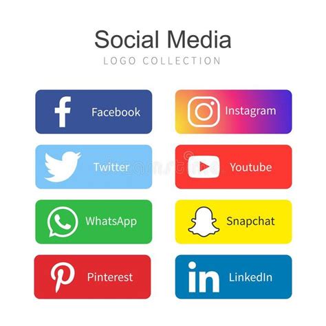 Popular Social Media Logo Collection Stock Illustration Social Media