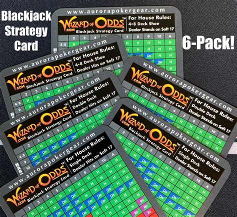 Wizard Of Odds Blackjack Strategy Cards 6 Pack Contains Etsy