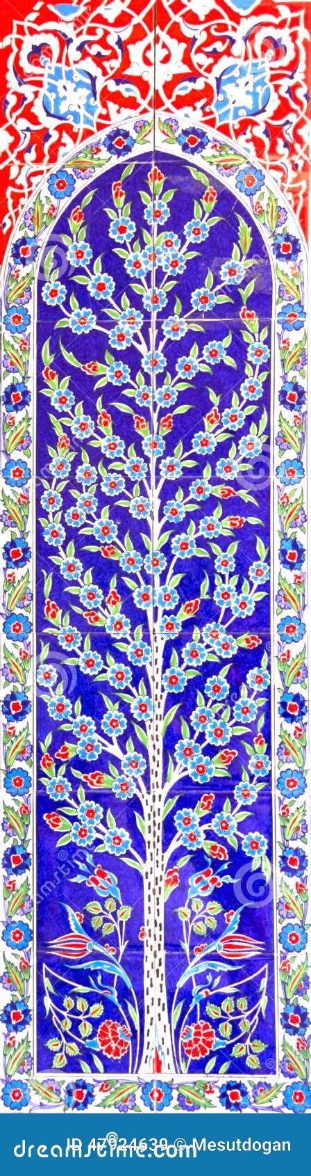 Turkish Artistic Wall Tile At The Fatih Mosque Stock Image Image Of