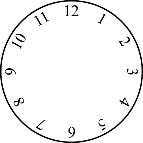 Printable Clock Face Without Hands