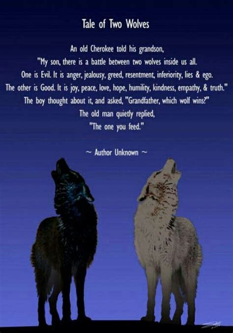 The One You Feed Wolf Quotes Two Wolves Wolf Art