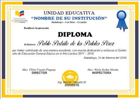 Diplomas Editables En Word Para Imprimir Ayuda Docente Diploma