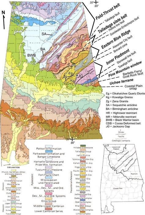 Geological Map Of Alabama The Southern Terminus Of The Earth And