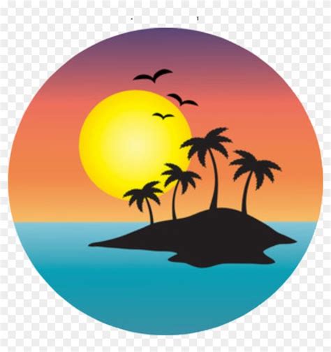 Download And Share Clipart About Sticker Island Sunset Sunrise