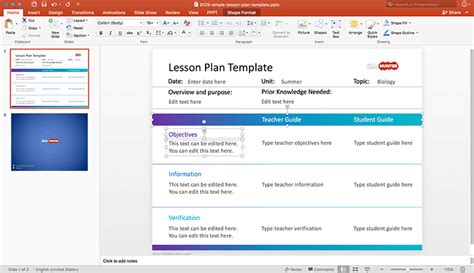 Free Simple Lesson Plan Powerpoint Template Designhooks
