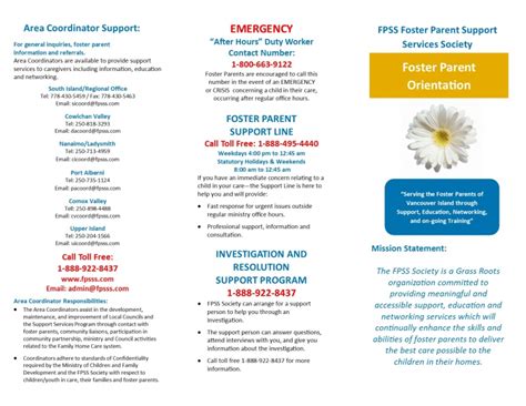 Foster Parent Orientation Fpss Foster Parent Support Services Society