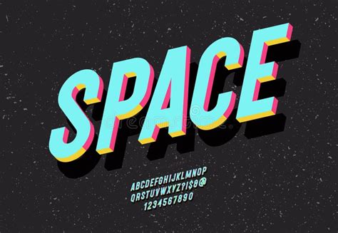 Space Typeface 3d Bold Colorful Style Stock Illustration Illustration